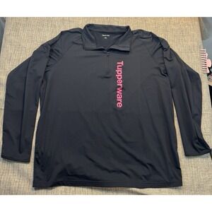 Tupperware‎ Sweatshirt 70 Years Of The Party Sportek Women XXL Long Sleeve Black